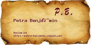 Petra Benjámin névjegykártya