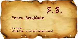 Petra Benjámin névjegykártya